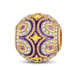 Solemn Purple Tarnish-resistant Silver Charms With Enamel In 14K Gold Plated