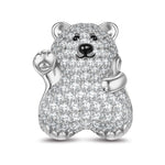 Polar Bear Tarnish-resistant Silver Charms In White Gold Plated
