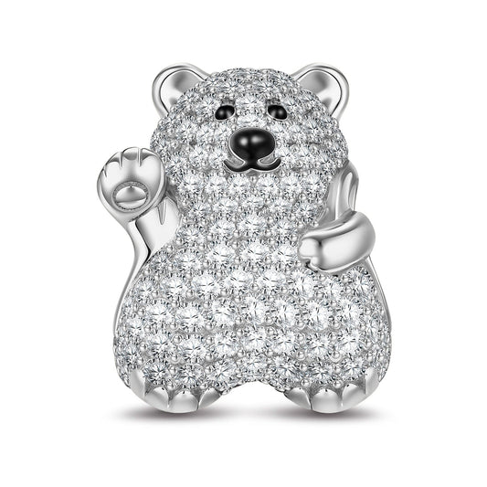 gon- Polar Bear Tarnish-resistant Silver Charms In White Gold Plated