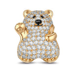 Polar Bear Tarnish-resistant Silver Charms In 14K Gold Plated