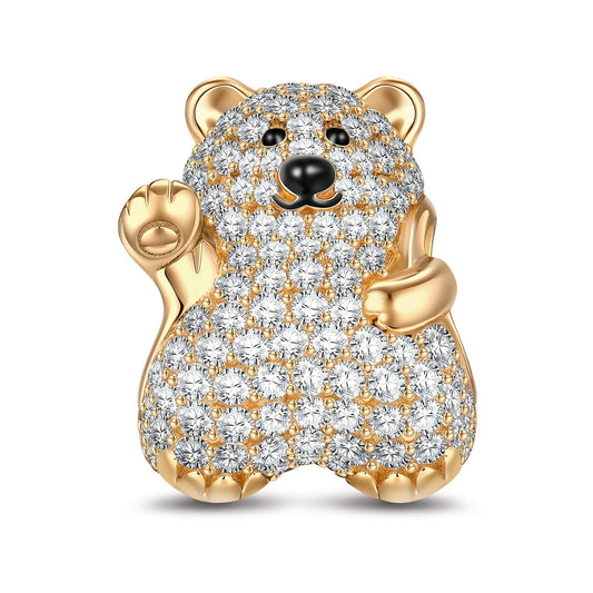 gon- Polar Bear Tarnish-resistant Silver Charms In 14K Gold Plated
