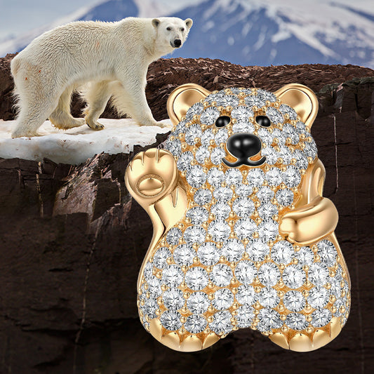 gon- Polar Bear Tarnish-resistant Silver Charms In 14K Gold Plated