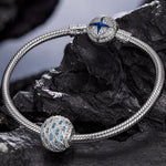 Gentle Waves Tarnish-resistant Silver Charms In White Gold Plated