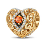 Heart of Grace January Birthstone Tarnish-resistant Silver Charms With Enamel In 14K Gold Plated