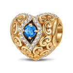 Heart of Grace December Birthstone Tarnish-resistant Silver Charms With Enamel In 14K Gold Plated