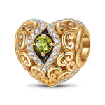 Heart of Grace August Birthstone Tarnish-resistant Silver Charms With Enamel In 14K Gold Plated