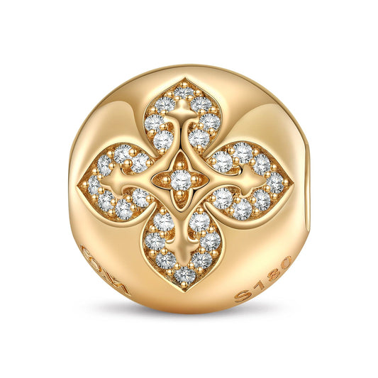gon- Treasure of Four-Leaf Clover Tarnish-resistant Silver Clips In 14K Gold Plated