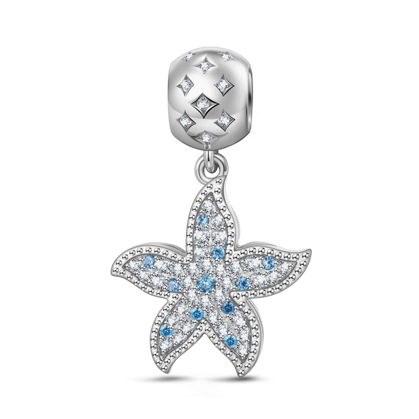 Vibrant Starfish Tarnish-resistant Silver Charms In White Gold Plated
