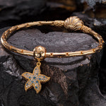 Vibrant Starfish Tarnish-resistant Silver Charms In 14K Gold Plated