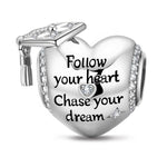 Chase Dreams Tarnish-resistant Silver Charms In White Gold Plated
