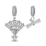Graduation Bouquet Tarnish-resistant Silver Charms In White Gold Plated
