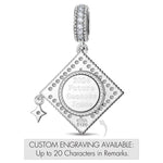 Congrats on Graduating Tarnish-resistant Silver Dangle Charms In White Gold Plated