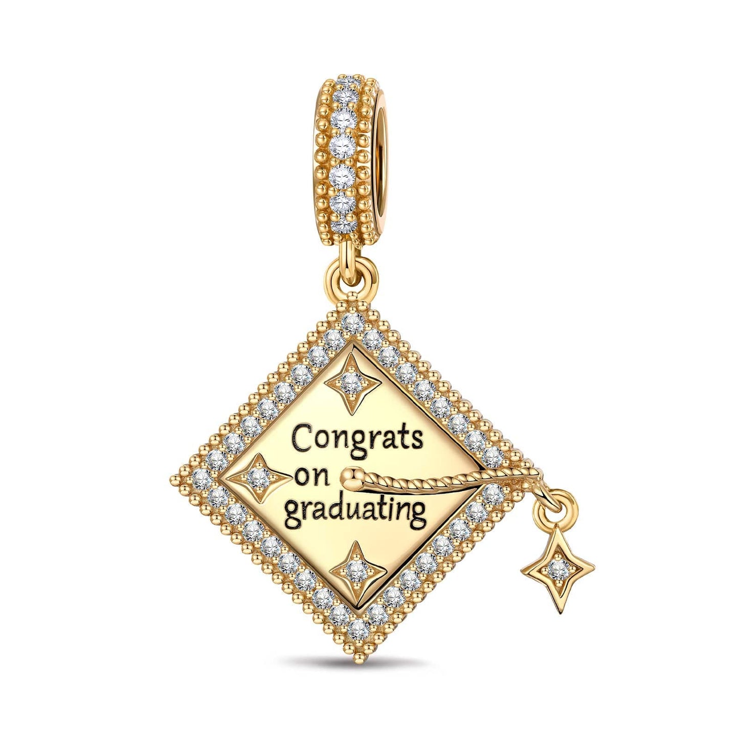 Congrats on Graduating Tarnish-resistant Silver Charms In 14K Gold Plated