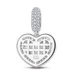 Ocean Heart Tarnish-resistant Silver Dangle Charms In White Gold Plated