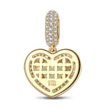 Golden Heart Tarnish-resistant Silver Dangle Charms In 14K Gold Plated