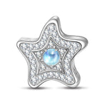 Moonstone Starfish Tarnish-resistant Silver Charms In White Gold Plated