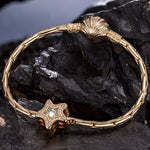 Moonstone Starfish Tarnish-resistant Silver Charms In 14K Gold Plated