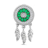 Mystical Dreamcatcher Tarnish-resistant Silver Dangle Charms In White Gold Plated