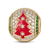 Snow-kissed Christmas Tree Tarnish-resistant Silver Clips With Enamel In 14K Gold Plated