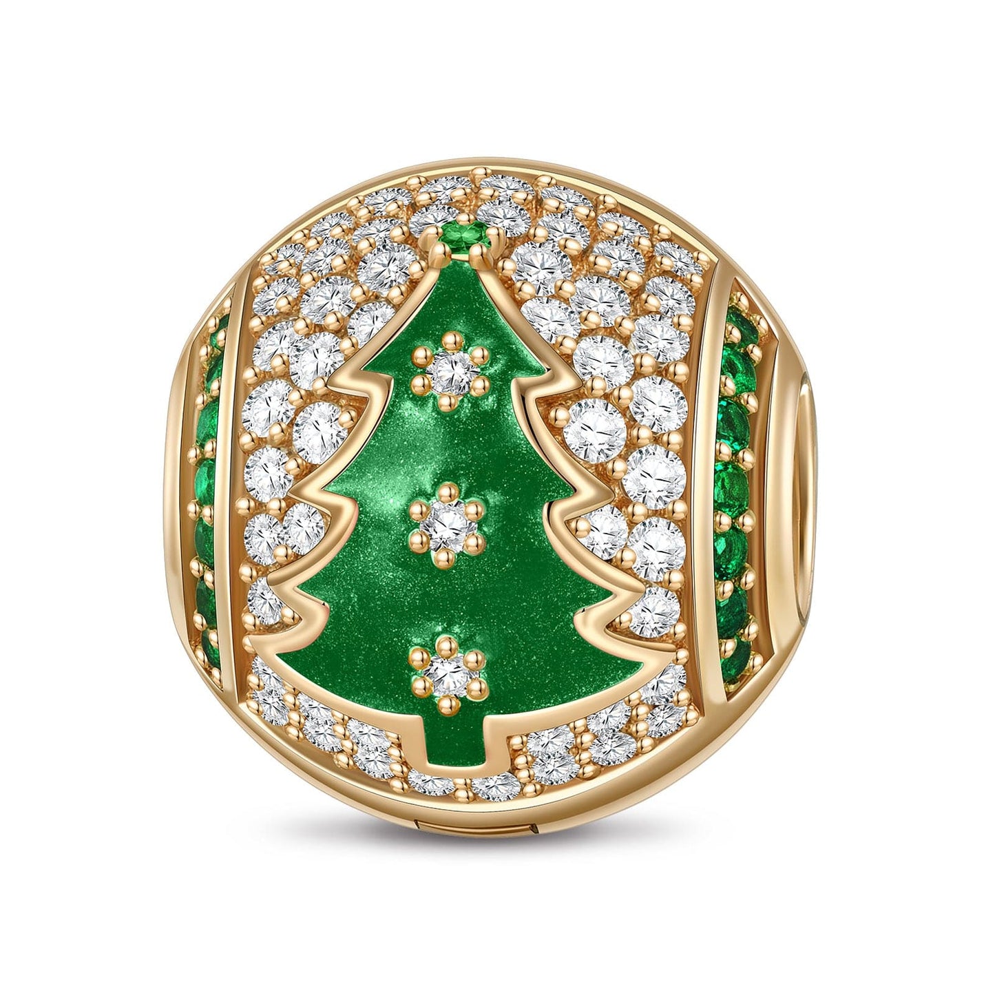 Snow-kissed Christmas Tree Tarnish-resistant Silver Clips In 14K Gold Plated