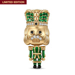 Green Nutcrackers Tarnish-resistant Silver Charms With Enamel In 14K Gold Plated