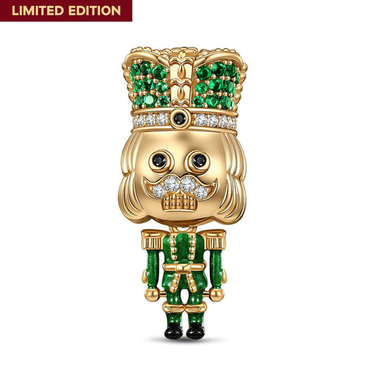 gon- Green Nutcrackers Tarnish-resistant Silver Charms With Enamel In 14K Gold Plated