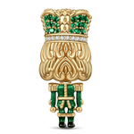 Green Nutcrackers Tarnish-resistant Silver Charms With Enamel In 14K Gold Plated