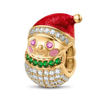 Cutie Snowman Tarnish-resistant Silver Charms With Enamel In 14K Gold Plated