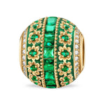 Emerald Celebration Tarnish-resistant Silver Charms In 14K Gold Plated