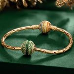 Emerald Celebration Tarnish-resistant Silver Charms In 14K Gold Plated