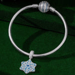 Fluffy Snowflake Tarnish-resistant Silver Charms In White Gold Plated