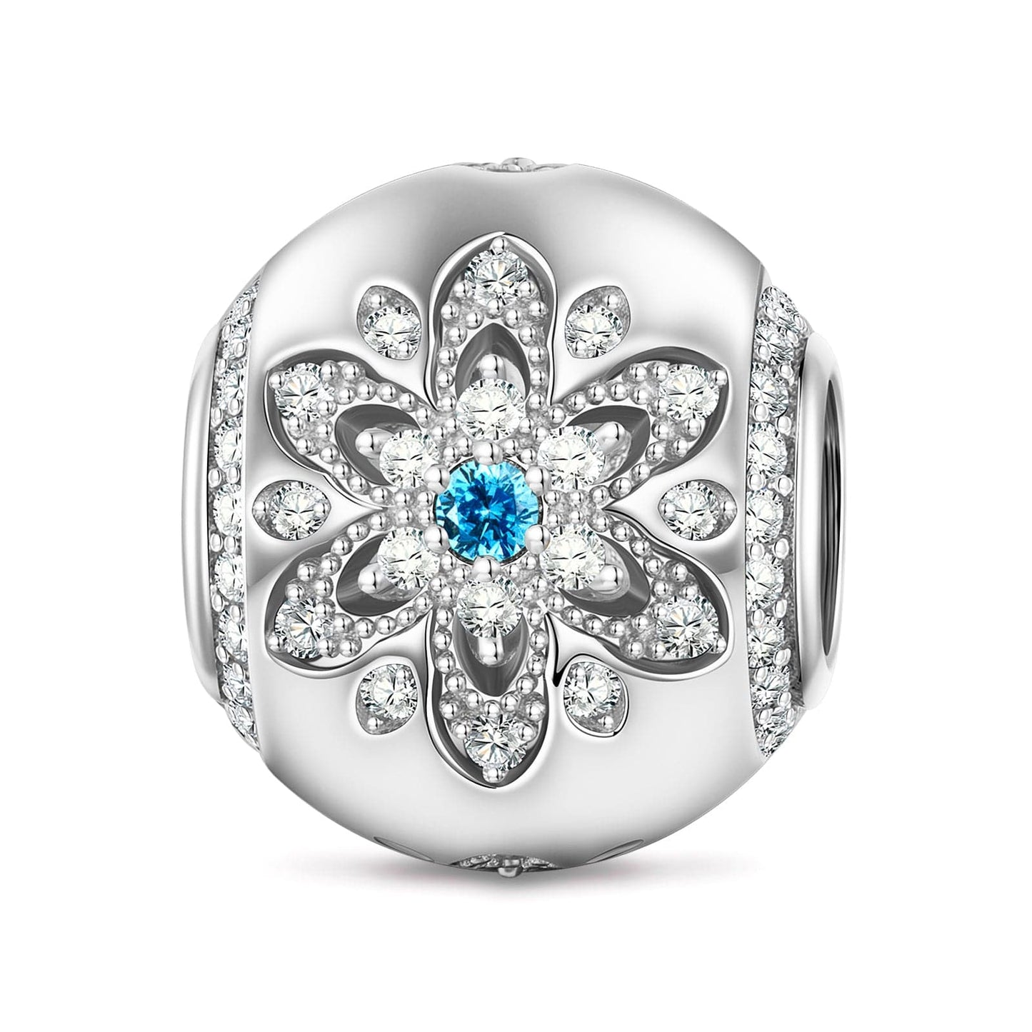 Winter's Flourish Tarnish-resistant Silver Charms In White Gold Plated