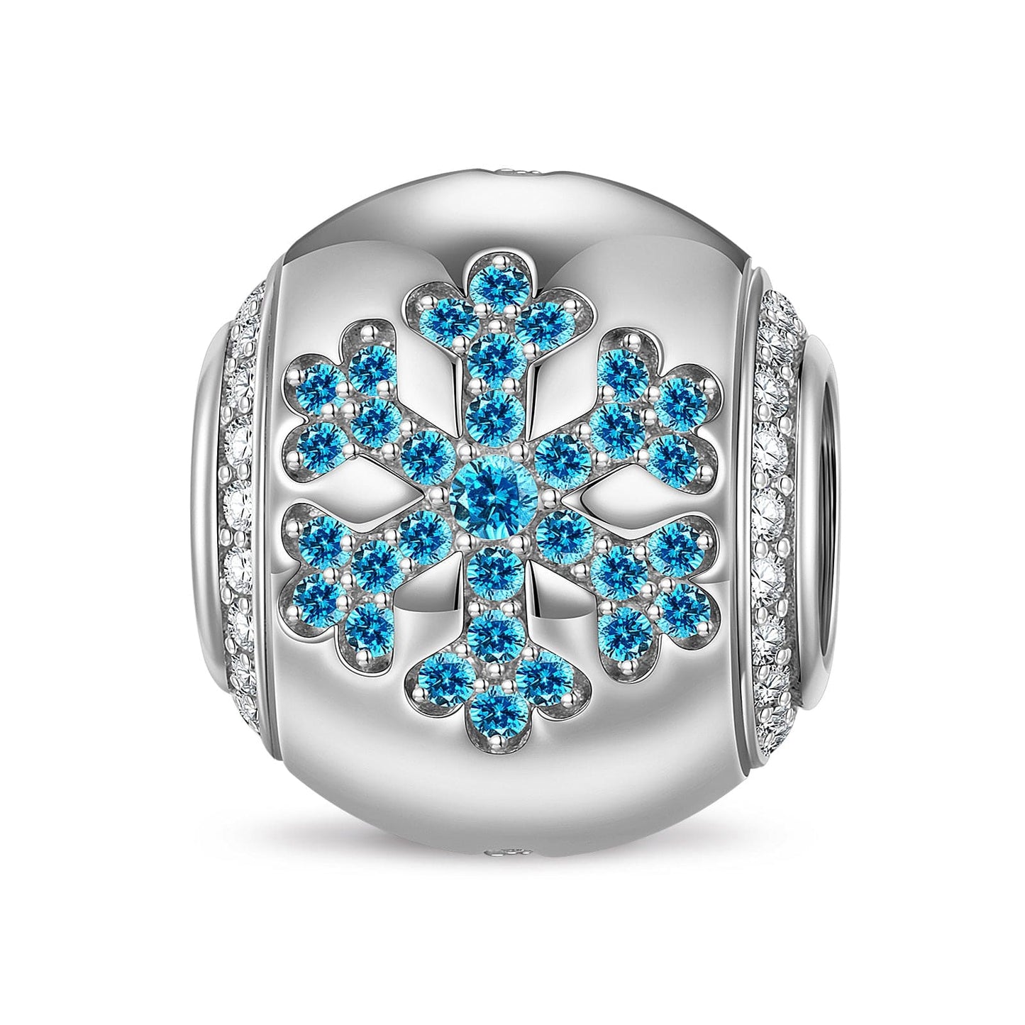 Ice Blossom Tarnish-resistant Silver Charms In White Gold Plated