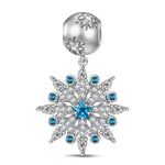 Dreamlike Snowflake Tarnish-resistant Silver Dangle Charms In White Gold Plated