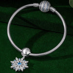 Dreamlike Snowflake Tarnish-resistant Silver Dangle Charms In White Gold Plated