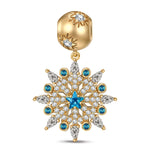 Dreamlike Snowflake Tarnish-resistant Silver Dangle Charms In 14K Gold Plated