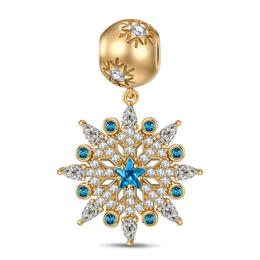 gon- Dreamlike Snowflake Tarnish-resistant Silver Dangle Charms In 14K Gold Plated