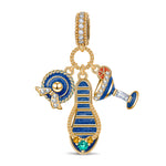 Summer Splendor Tarnish-resistant Silver Charms With Enamel In 14K Gold Plated