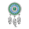 Gorgeous Dreamcatcher Tarnish-resistant Silver Dangle Charms In White Gold Plated