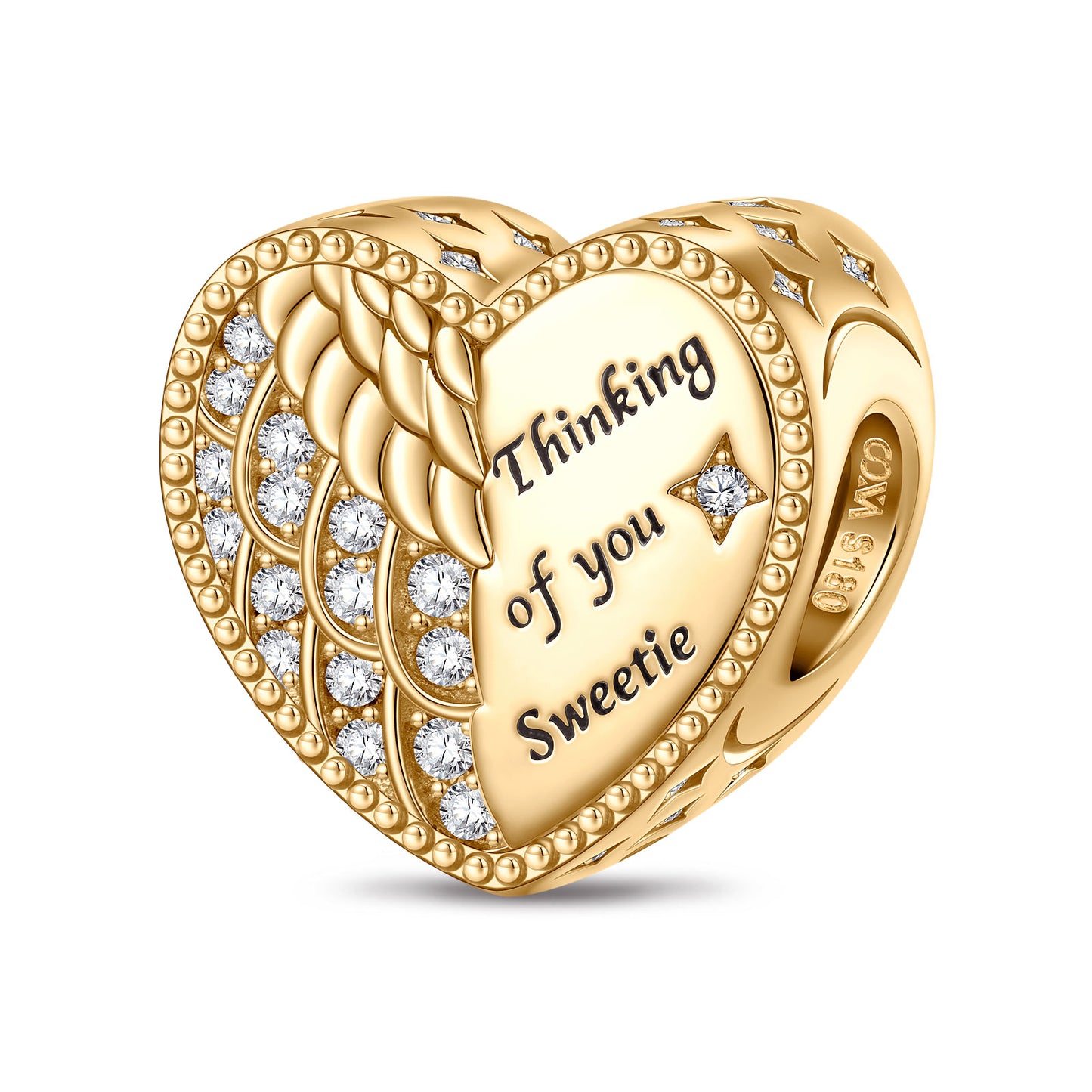 Angelic Love Tarnish-resistant Silver Charms In 14K Gold Plated