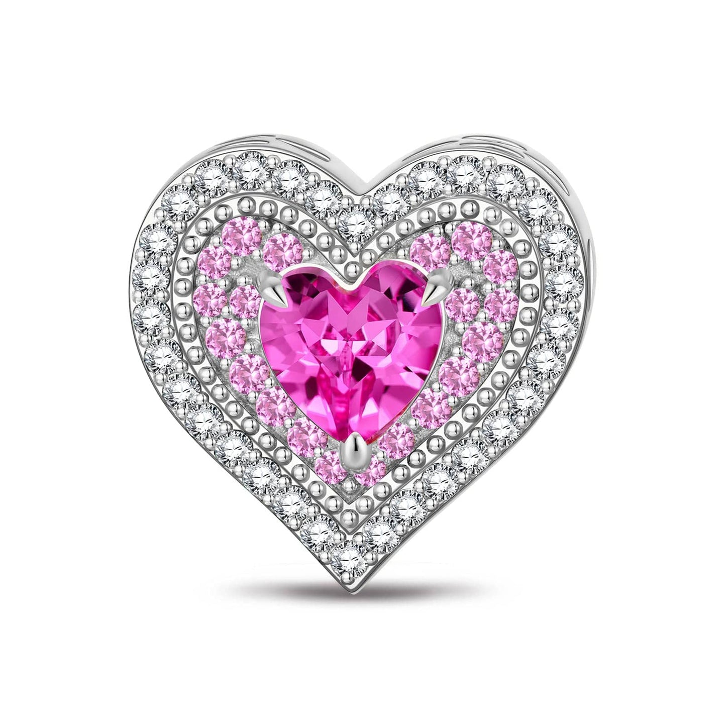 Love Commitment Tarnish-resistant Silver Charms In White Gold Plated