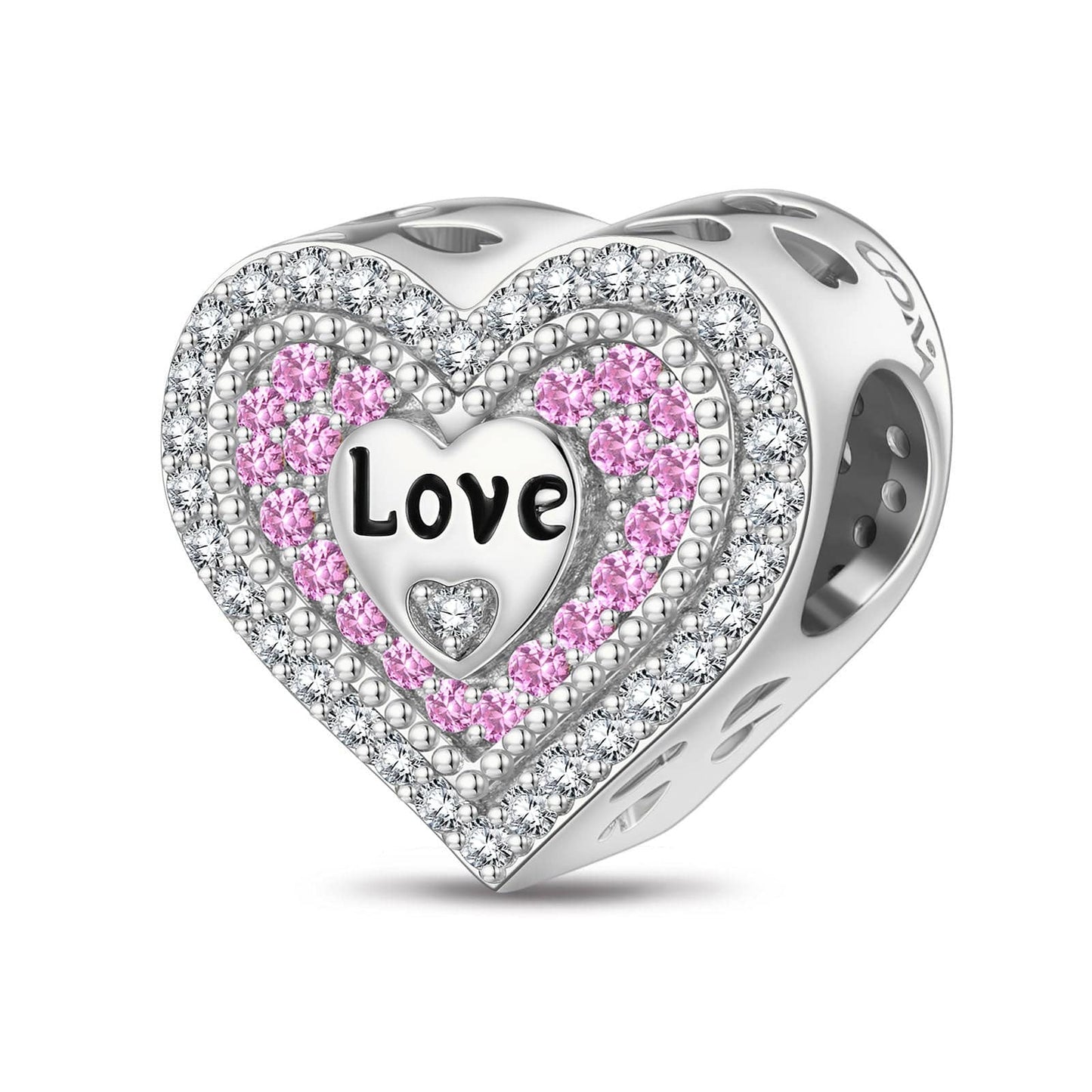 Love Commitment Tarnish-resistant Silver Charms In White Gold Plated