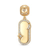 Customizable Engraving Stardust Tarnish-resistant Silver Dangle Charms In 14K Gold Plated