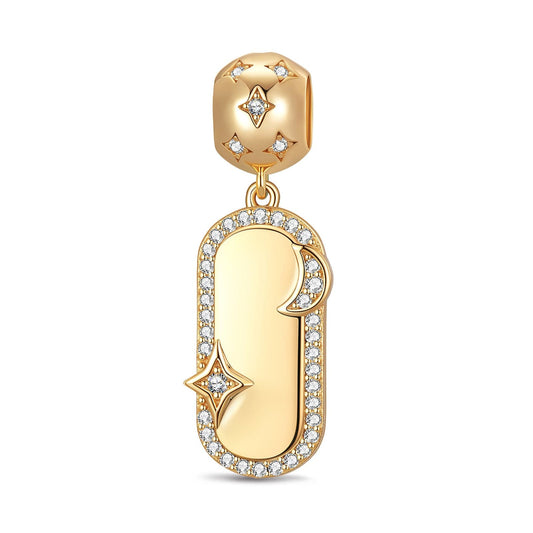 gona- Customizable Engraving Stardust Tarnish-resistant Silver Dangle Charms In 14K Gold Plated