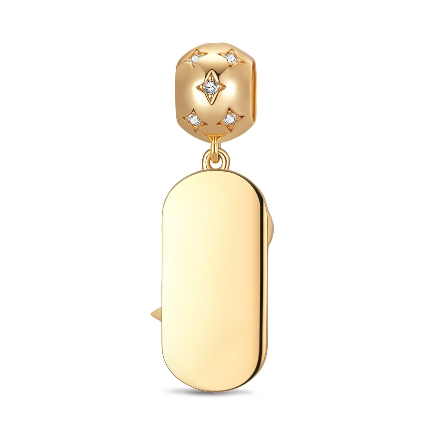 Customizable Engraving Stardust Tarnish-resistant Silver Dangle Charms In 14K Gold Plated