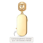 Customizable Engraving Stardust Tarnish-resistant Silver Dangle Charms In 14K Gold Plated
