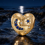 Starlight Moon Tarnish-resistant Silver Charms In 14K Gold Plated