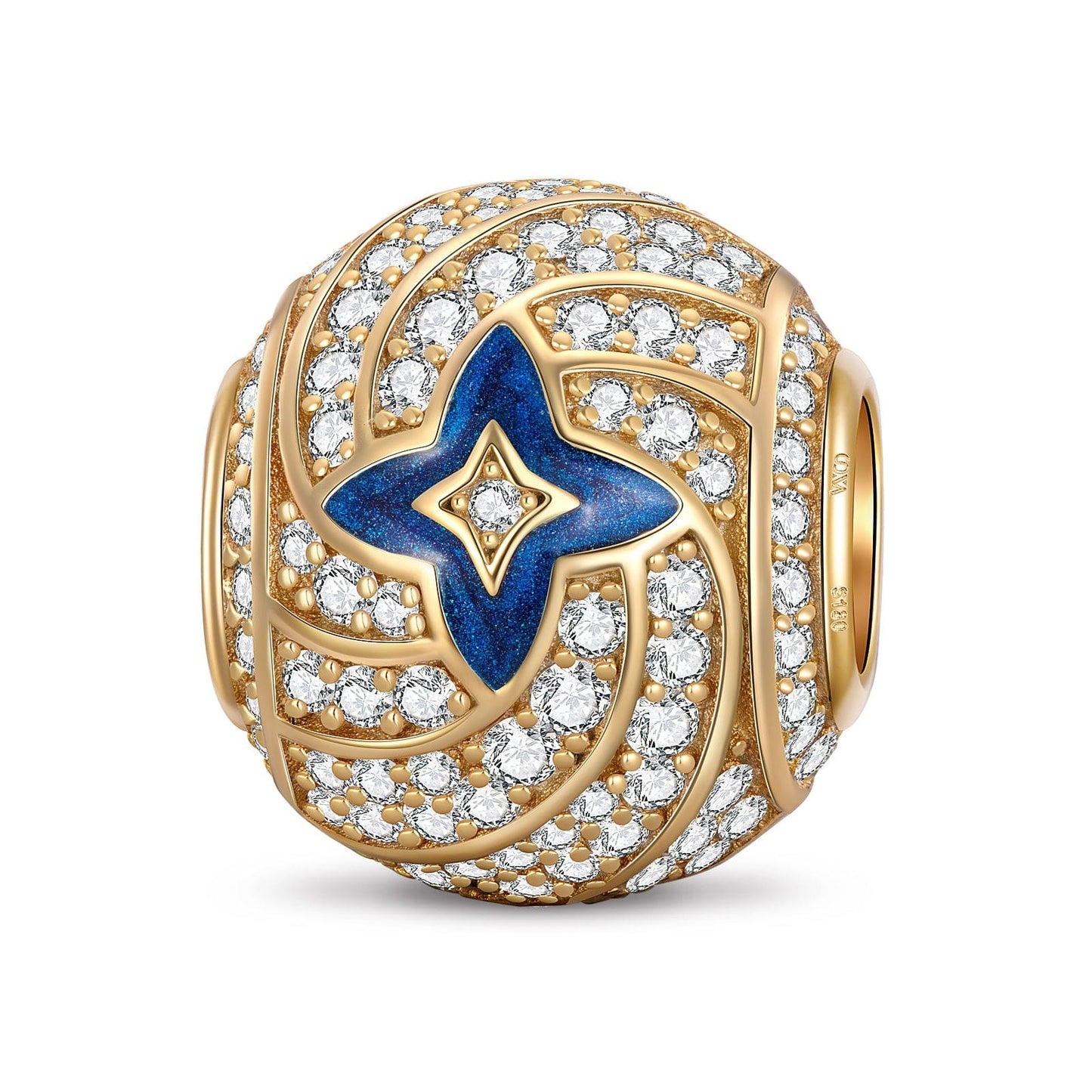 Twilight Star Tarnish-resistant Silver Charms With Enamel In 14K Gold Plated