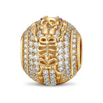 Spooky Skeletal Tarnish-resistant Silver Charms In 14K Gold Plated