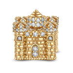 Enigmatic Castle Tarnish-resistant Silver Charms In 14K Gold Plated